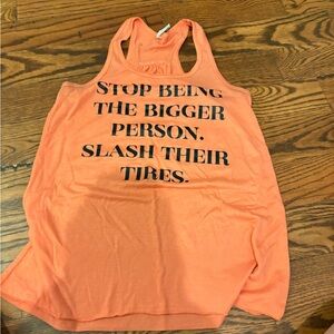 Orange Graphic Tank Top